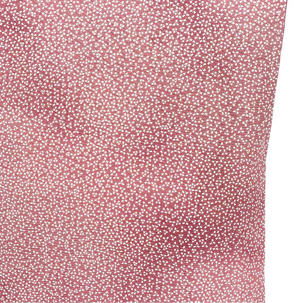 中古）江戸小紋 ピンク地 総柄 小花 桜 花びら 伊勢型 背紋 袷 S【身丈