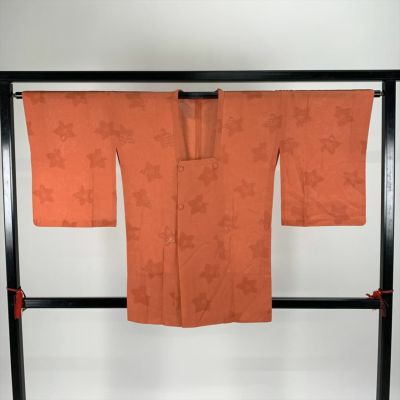 中古)道行コート 赤 袷 総柄 菱模様【身丈】83.5cm【裄丈】68.5cm 中古)道行コート 赤 袷 総柄 菱模様【身丈】83.5cm【裄丈】68.5cm