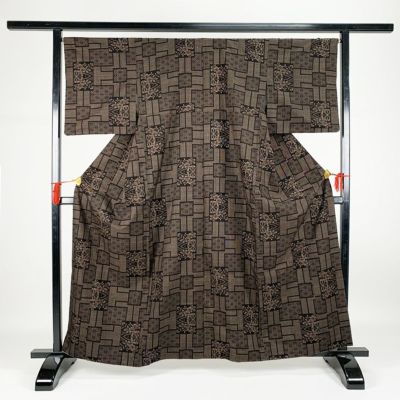 ☆rさん専用　☆rさん以外の方は購入できません　江戸小紋　ベージュ　万筋　単衣 ☆rさん専用 ☆rさん以外の方は購入できません 江戸小紋