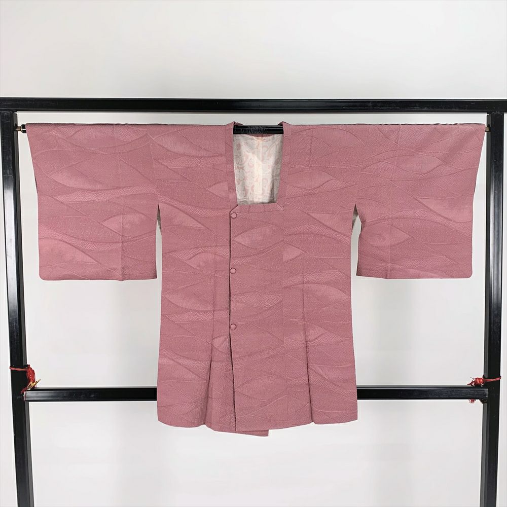 道行 身丈102cm 裄丈68.5cm L 和装コート 角衿 破れ色紙 ぼかし 紫  