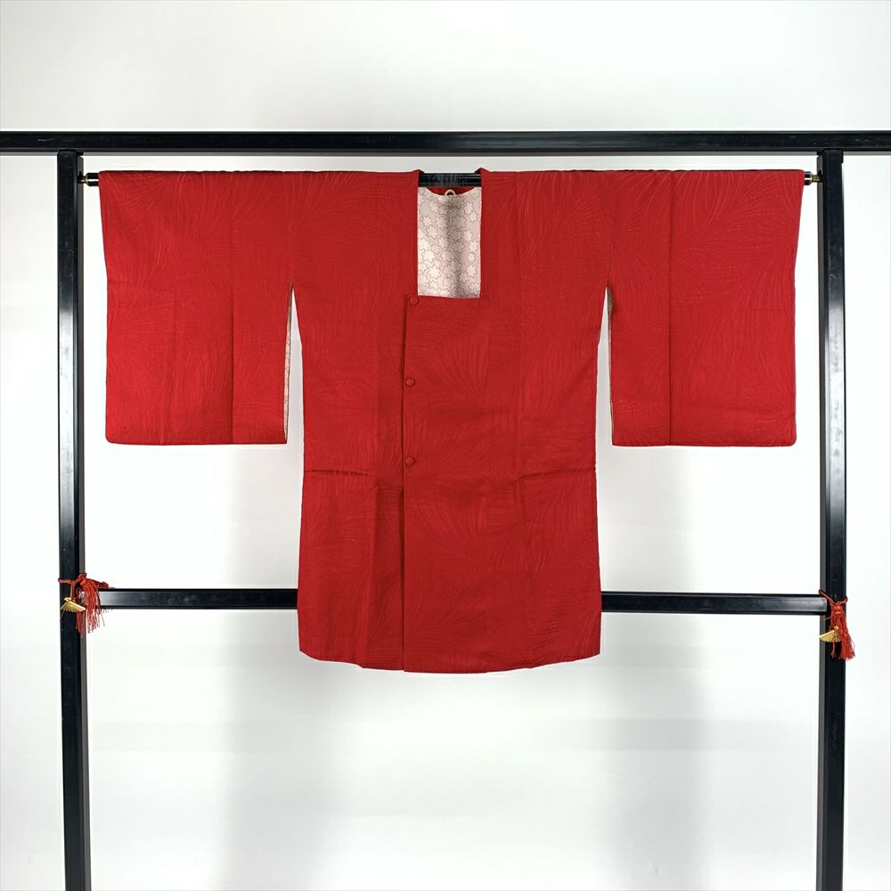 道中着 身丈107cm 裄丈70.5cm L 和装コート 花 ぼかし 紫 正絹 美品  