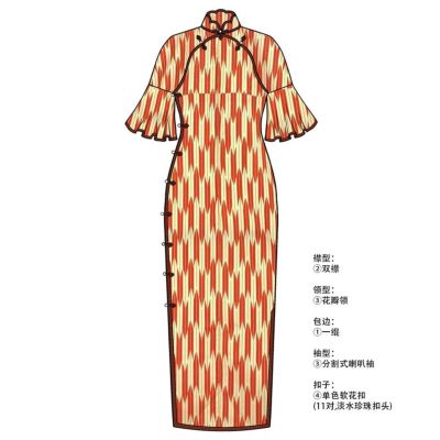 古法旗袍定制 小纹 米白色 古典图案 チャイナドレス 古法旗袍定制 小纹 米白色 古典图案 チャイナドレス