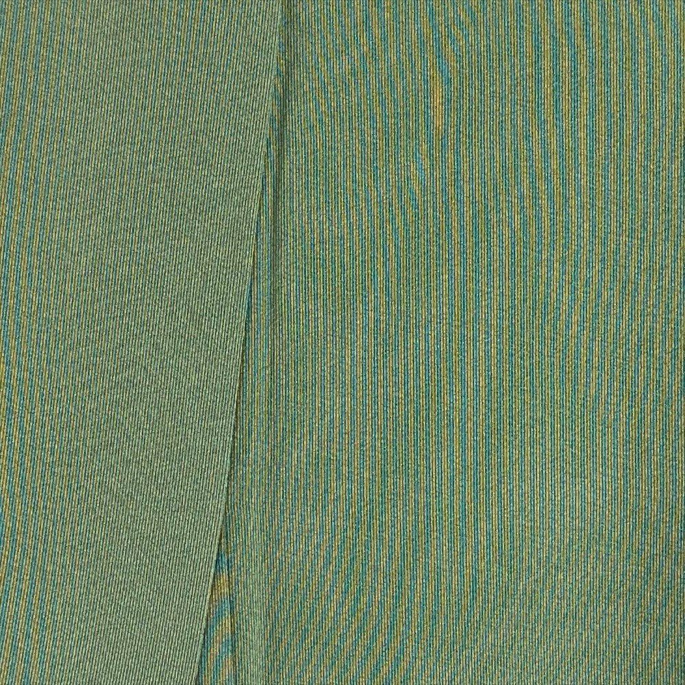 中古）単衣江戸小紋 緑 カジュアル 万筋 ひとえ SS【身丈】146.5cm【裄