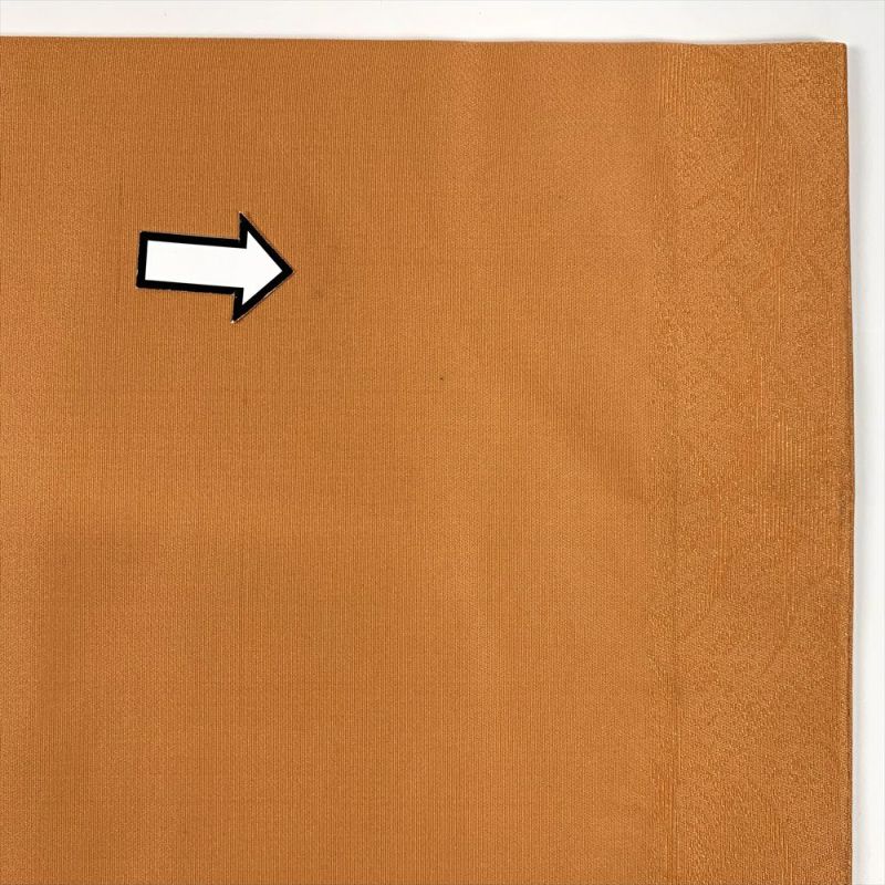 中古）九寸名古屋帯 オレンジ地 名古屋仕立て 金銀糸 扇面 菊