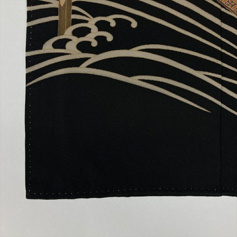 中古）黒留袖 黒 フォーマル 金駒刺繍 金彩 四季花 橋柄 唐草