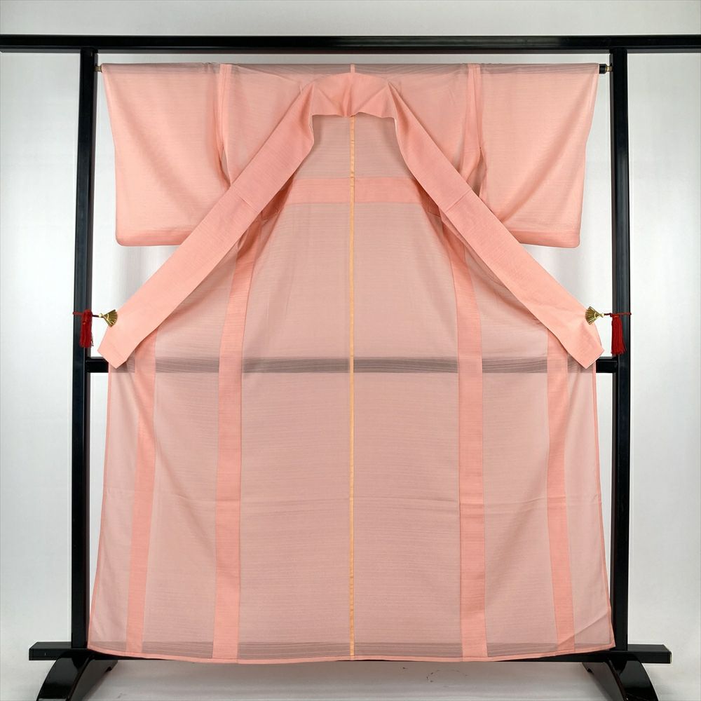 ららピピ未着用に近い！絹絽＊秋草花柄濃紺夏物訪問着１５７ｃｍ裄６９横幅２６ H0215M_06.jpg