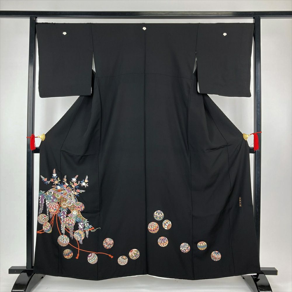 黒留袖 身丈170cm 裄丈69.5cm 正絹 名品 【中古】（留袖 中古  