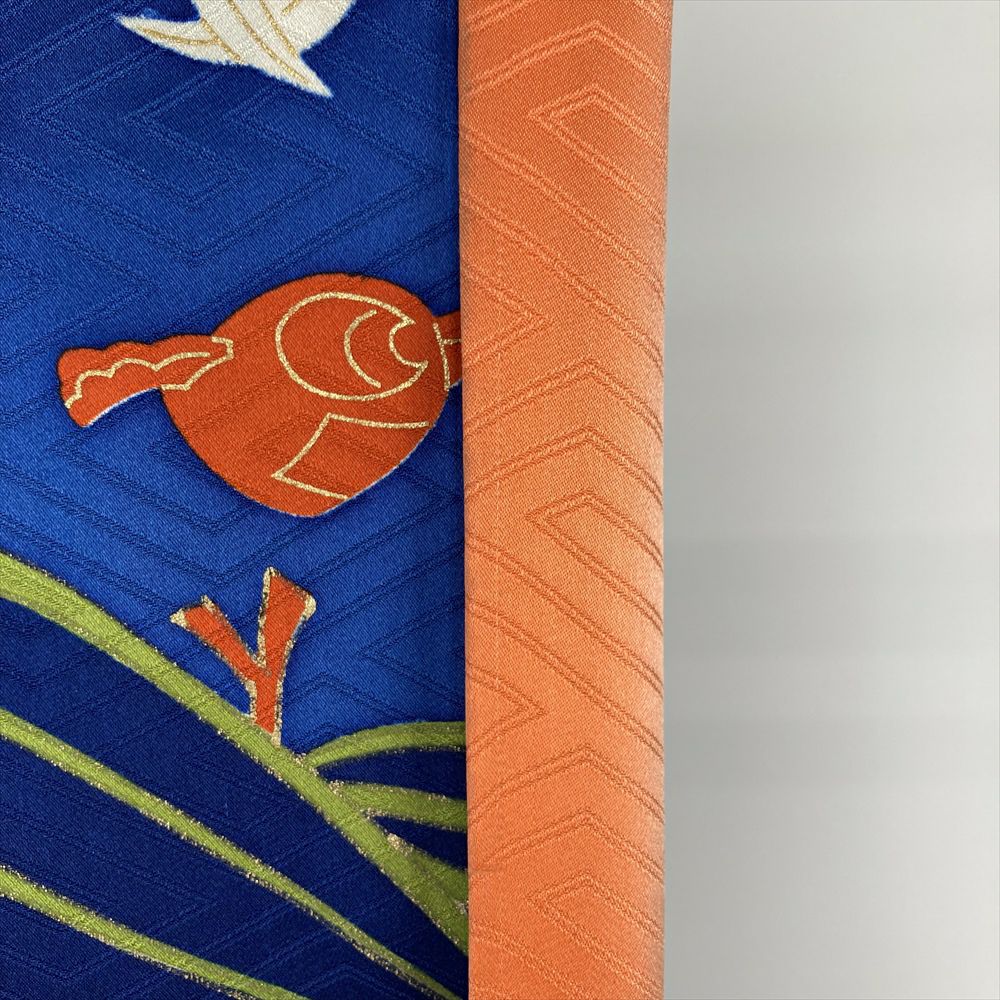 A5 菊尽くし 金駒刺繍 金銀彩 青竹色 正絹 袷 振袖 着物 成人式