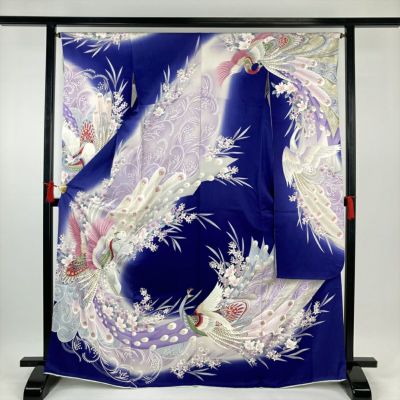 振袖 身丈169.5cm 裄丈66.5cm M 袷 鳳凰 草花 金彩 金糸