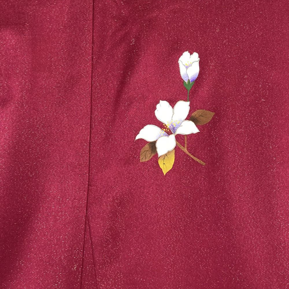 超美品【小紋】縮緬　正絹　袷　広襟　花柄　ピンク　丸花紋　藤の花　紅葉　梅 超美品【小紋】縮緬 正絹 袷 広襟 花柄 ピンク 丸花紋 藤の花 紅葉 梅