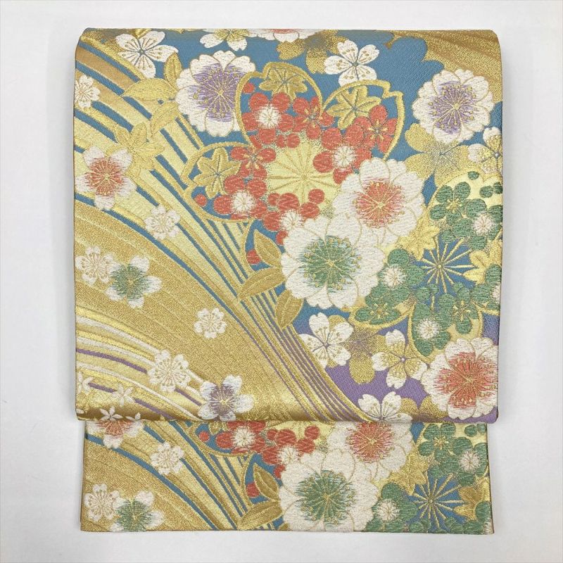 袋帯 中古 正絹 唐織 金 ピンク フォーマル 菊 桜 No.ymo0003 楽天市場】廣部商事 振袖用 袋帯 金 ゴールド 仕立て上がり 斜めよろけ