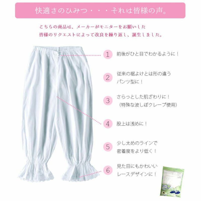 新品）さらっとLINE裾よけ（ステテコ）（M・L） 都粋