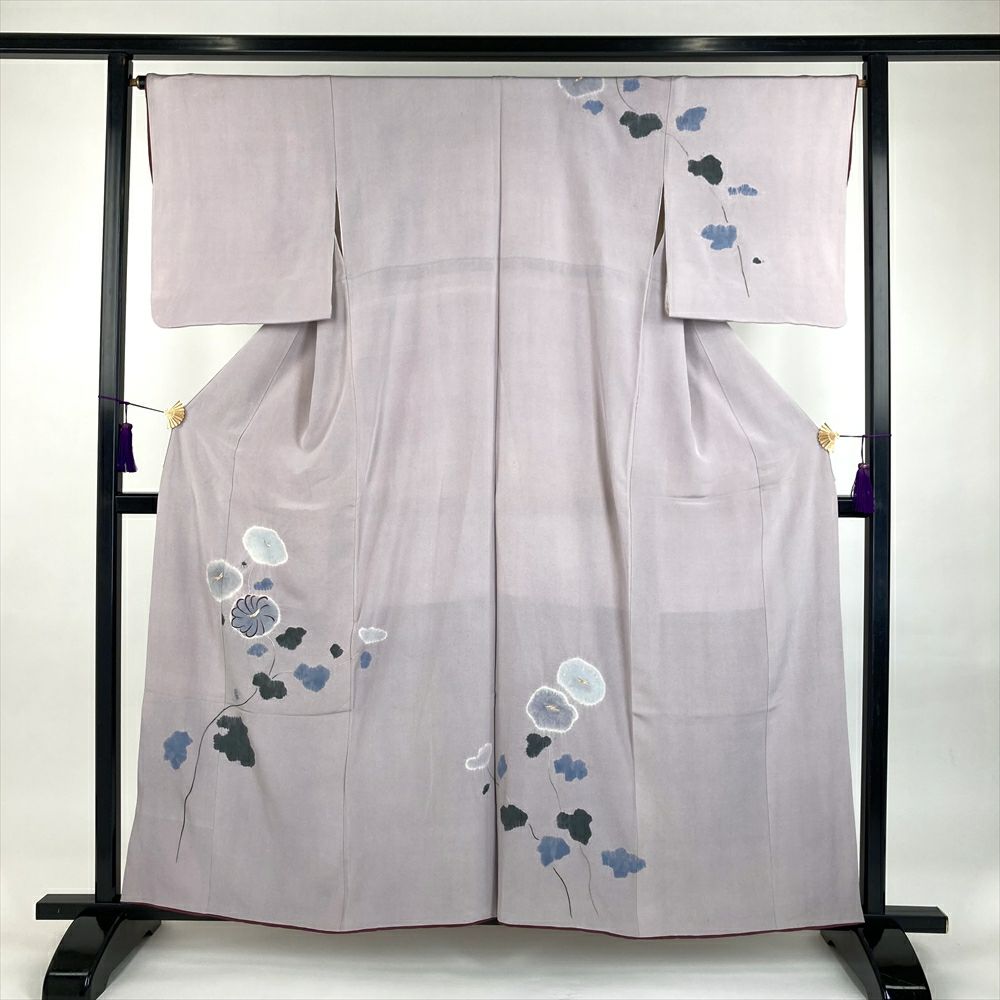 正絹・縮緬訪問着・薄紫系・一つ紋・袷 楽天市場】訪問着 笹竹文様 薄紫色 袷 広衿 正絹 一つ紋 蔦