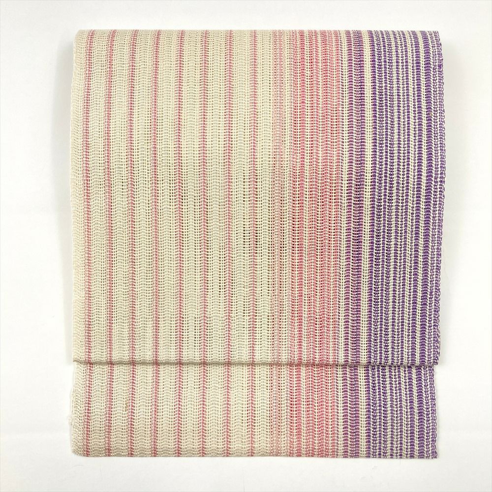 お得なクーポン配布中】 夏帯 名古屋帯 絽 上品な唐草模様 薄卵色 O  