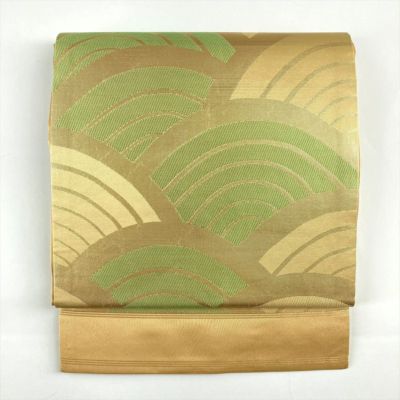 中古）名古屋帯 金 セミフォーマル カジュアル 松葉仕立て 織り 切箔