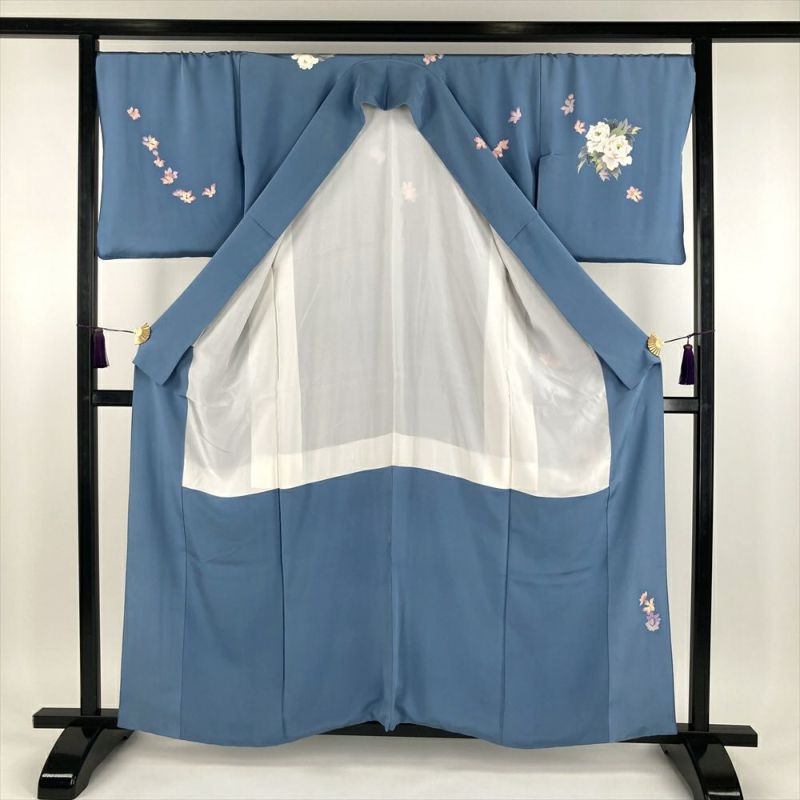 中古） 特撰加賀友禅 奥田勝将 訪問着 薄群青色 フォーマル 染め