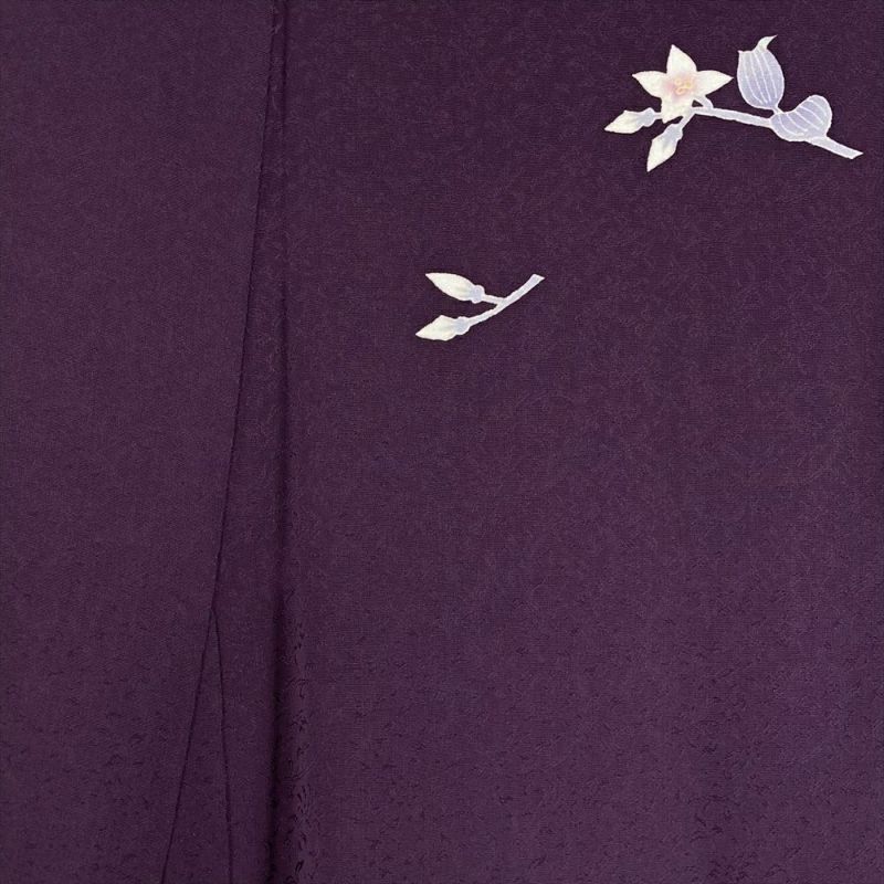 中古） 特撰加賀友禅 菊田宏幸 訪問着 滅紫色 フォーマル 染め 手描き