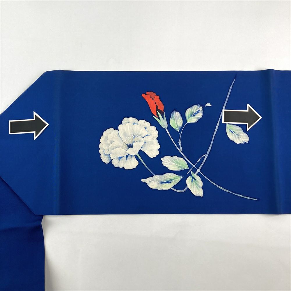 袋帯 青系 花柄 召しませ花 麻京袋帯 花そよぎ - からん::アンティーク着物