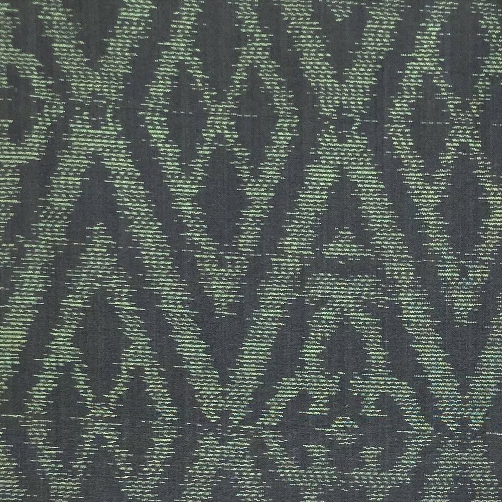中古） 大島紬 緑 黒色 カジュアル 横双 菱取り 袷【身丈】156.5cm【裄