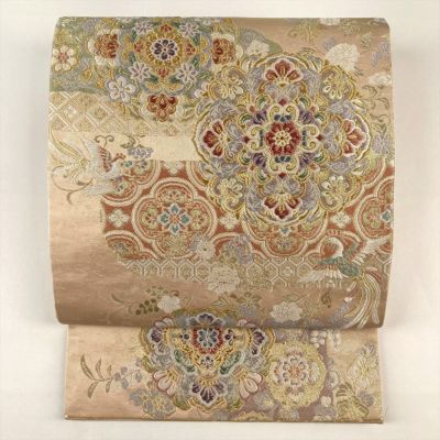 510my7◇全通総唐織 宝相華 正倉院 花唐草 瑞鳥 双鳥 金糸 袋帯◇美品 510my7◇全通総唐織 宝相華 正倉院 花唐草 瑞鳥