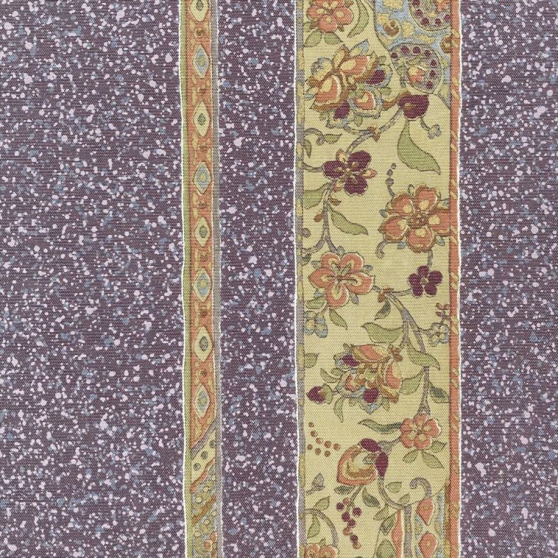 中古）袋帯 紫 カジュアル 全通 染め 金彩 蒔糊 花唐草 絹