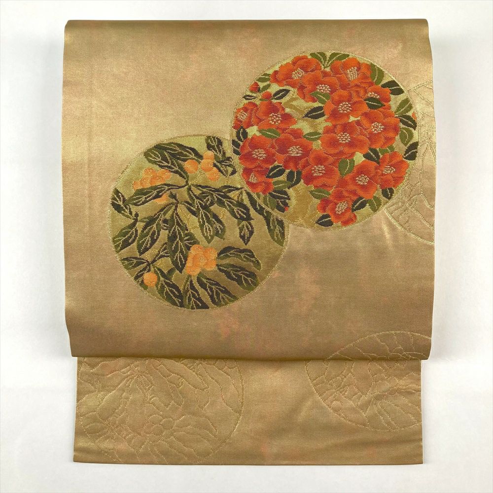 名古屋帯 なごや帯 中古 リサイクル 上州赤城座繰り紬 松煙染 染色作家  