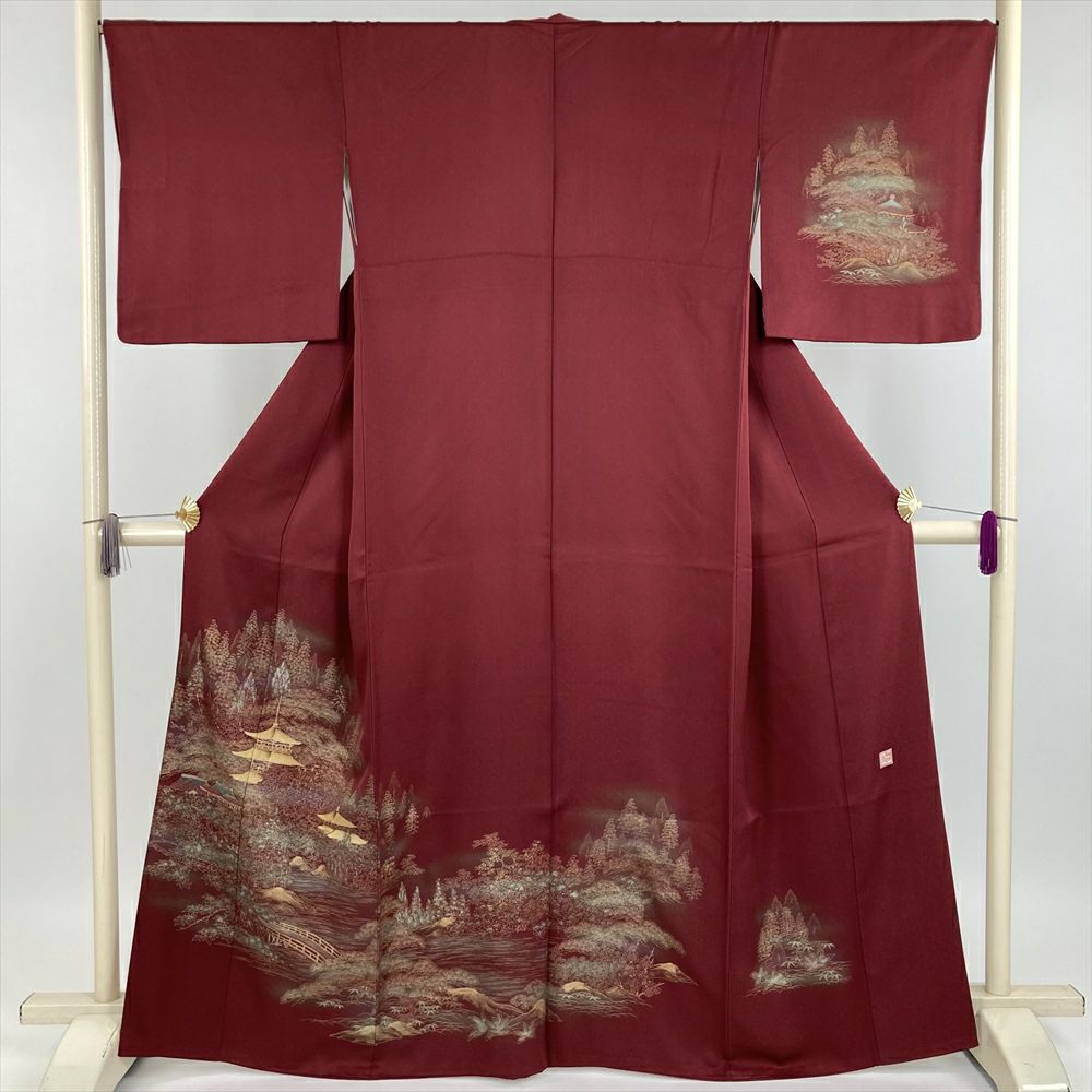 正絹 訪問着 黒 白 蛍ぼかし 仕立て上がり 浮腫む 