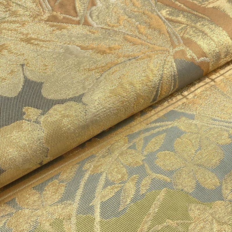 中古）袋帯 金色 フォーマル 六通 織り 川島織物 蝶 絹