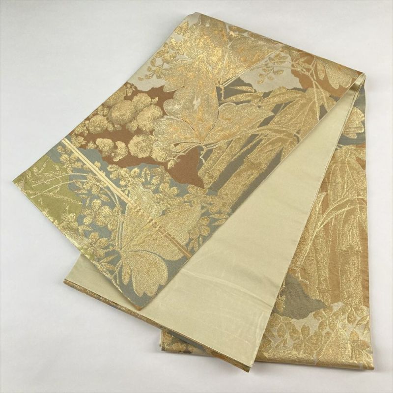 中古）袋帯 金色 フォーマル 六通 織り 川島織物 蝶 絹