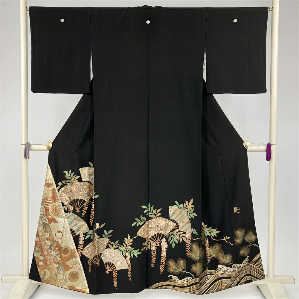 色無地 身丈154cm 裄丈62cm S 袷 地紋 ピンク 正絹 優品 【中古】（色  