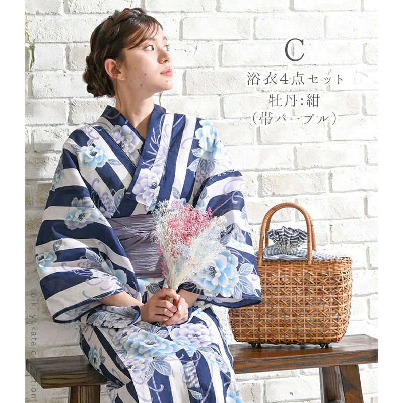 未使用品 ひでや工房 浴衣 （ひでや工房 浴衣 正絹半巾帯・帯留