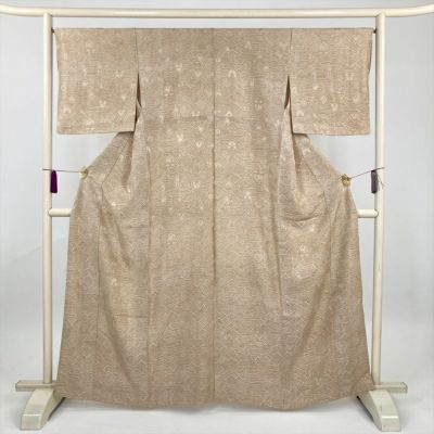 ★専用★美品 小紋 鮫小紋 紅紫色 身丈156.0cm 裄丈64.5cm 袷 小紋 身丈163.5cm 裄丈65cm M 袷 名古屋帯セット やまと 源氏香
