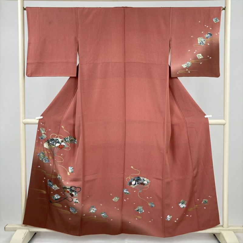 訪問着 着物 袷 高島屋 扱い 重ね衿 付き 裄65 Ｍ～Ｌ 中古 sn1596 髙島屋 - 訪問着 着物 袷 高島屋 扱い 重ね衿 付き 裄65 M～L