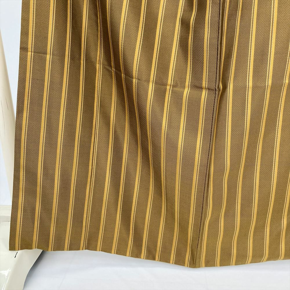 中古） 黄八丈 濃黄 カジュアル まるまなこ 袷 絹【身丈】158cm【裄丈