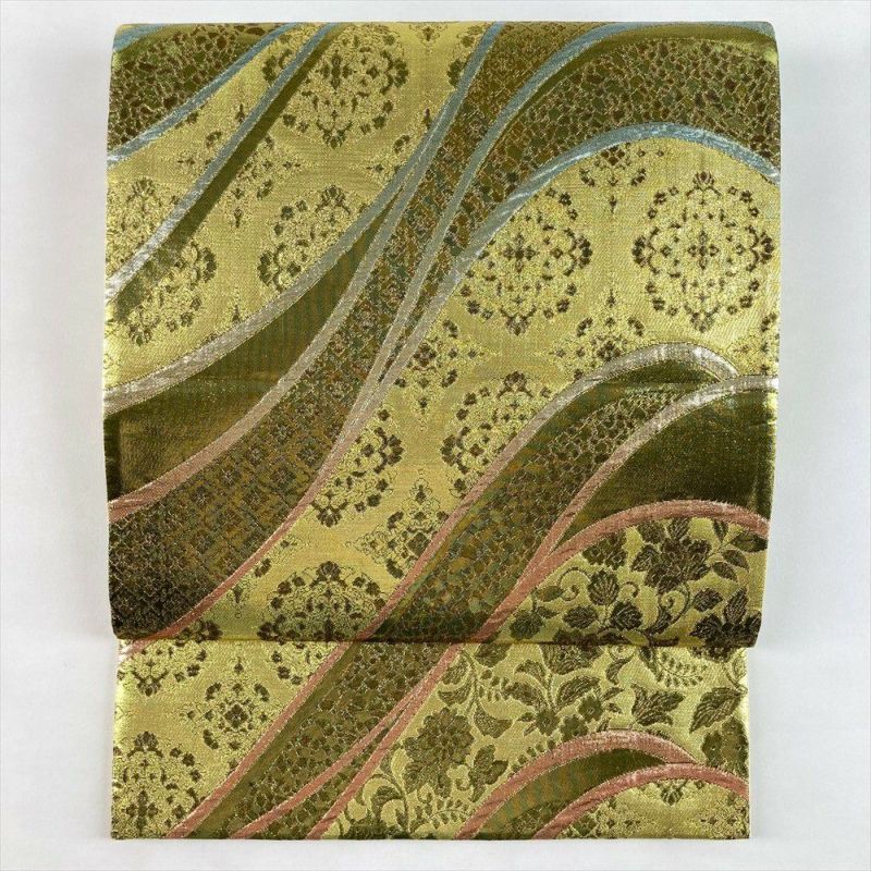 袋帯 中古 リサイクル 紬地 六通 西陣 勝山織物 A1084-15 袋帯 中古