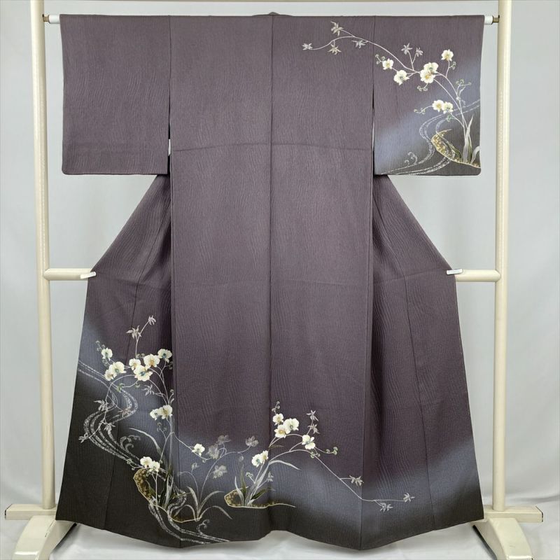 【未使用　トールサイズ】訪問着　絽　友禅　銀彩　里山　裄丈70.5 身丈168 未使用 トールサイズ】訪問着 絽 友禅 銀彩 里山 裄丈70.5 身丈168 裄