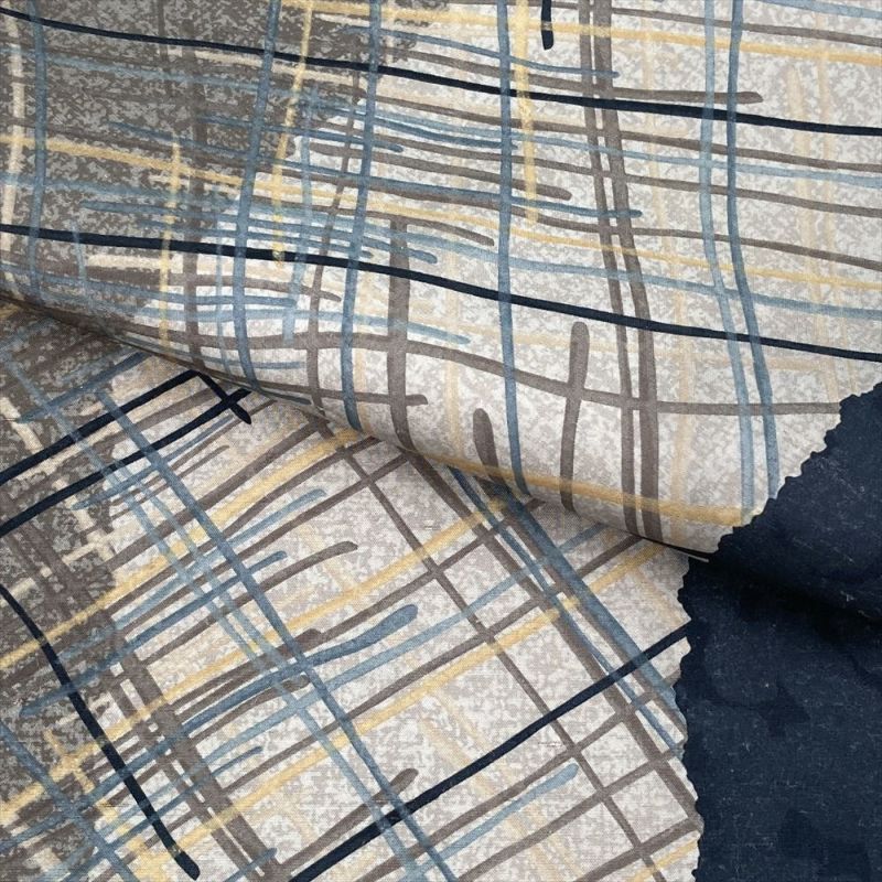 牛首紬 袋帯 グレー 波模様 中古）袋帯 グレー カジュアル 全通 牛首紬 染め 変わり斜め格子 絹