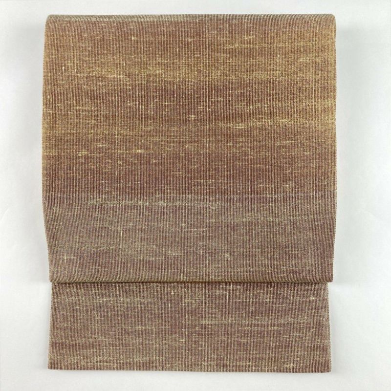 中古）袋帯 金 セミフォーマル フォーマル 全通 ねん金綴錦 段霞文 絹