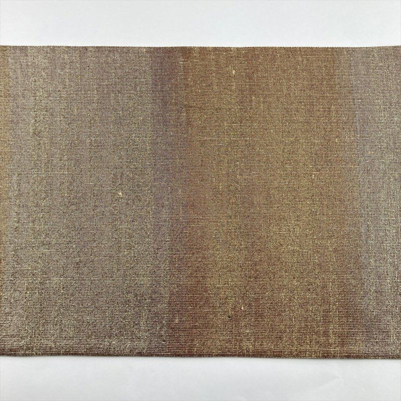 中古）袋帯 金 セミフォーマル フォーマル 全通 ねん金綴錦 段霞文 絹