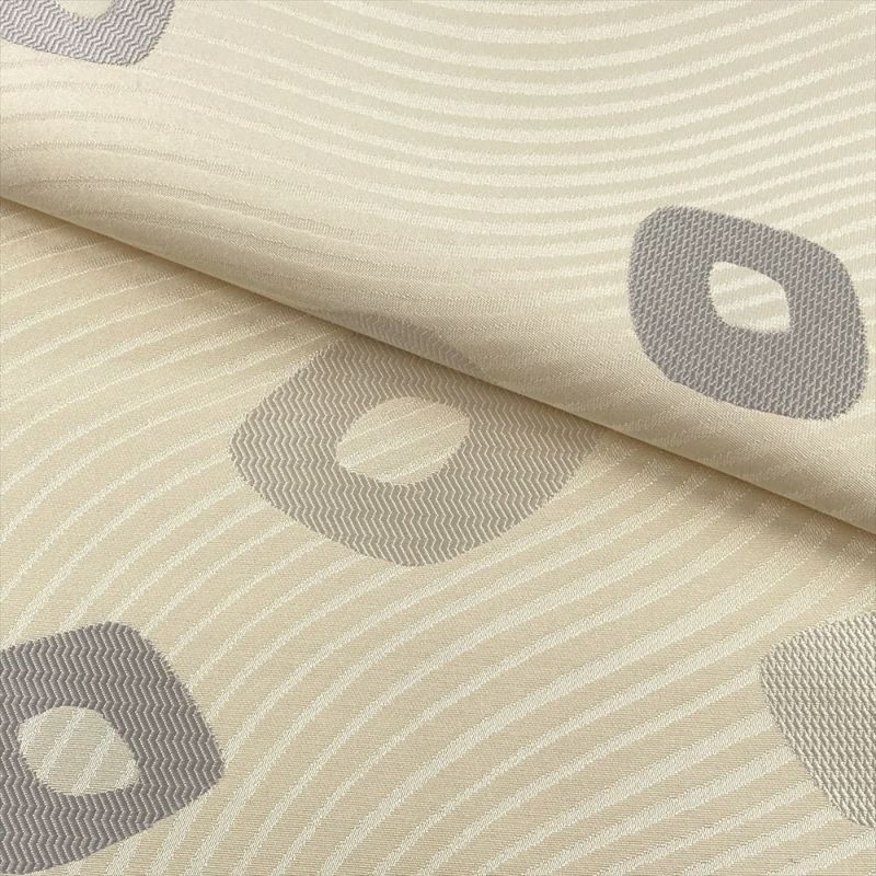 中古）名古屋帯 アイボリー 生成り カジュアル 名古屋仕立て 織り 抽象