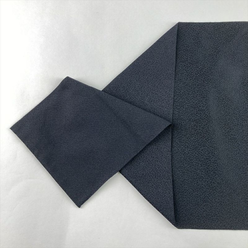 中古）名古屋帯 黒 カジュアル 松葉仕立て 織り 幾何学 花草文 絹