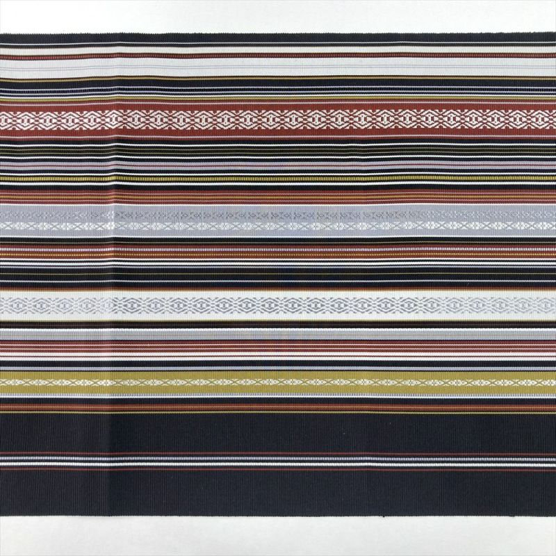 中古）名古屋帯 黒 カジュアル 松葉仕立て 博多織 献上柄 絹