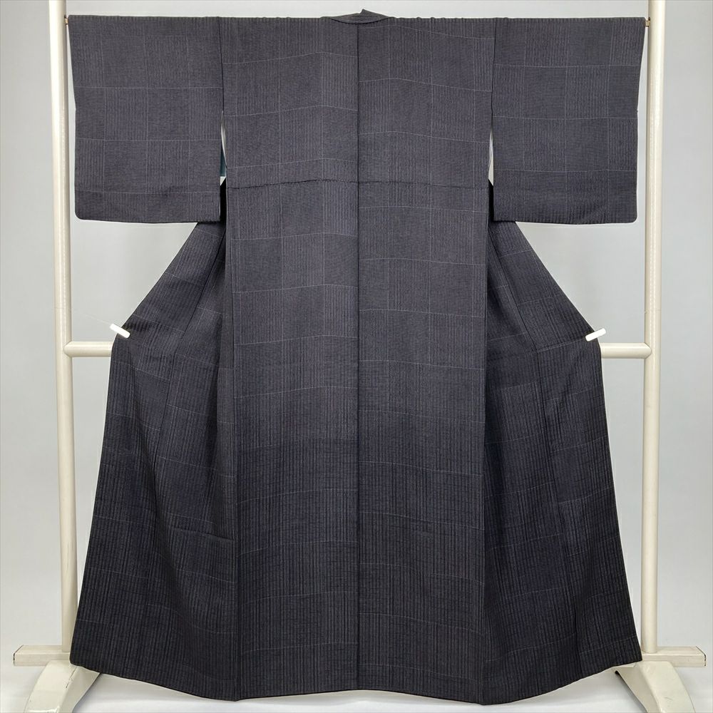 中古） 小紋 橙 オレンジ カジュアル 和更紗 袷 絹【身丈】153.5cm【裄