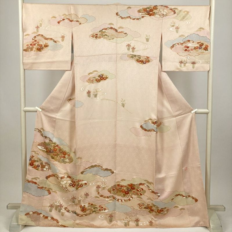 辻ヶ花 訪問着セット 絞り 辻が花 セット 袋帯 トールサイズ 黒 辻ケ花