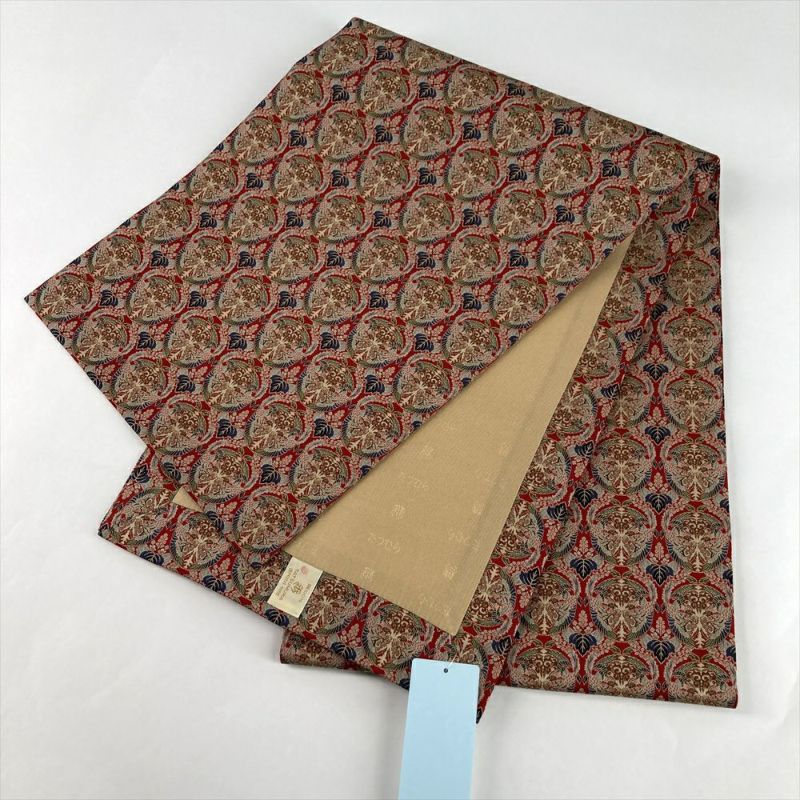 ポ*丸様 南部裂織　名古屋帯 柄変わり　ポイント柄　モダン　民藝 楽天市場】単衣/夏 博多織 筑前織物 謹製 羅組間道 金印 八寸 名古屋帯