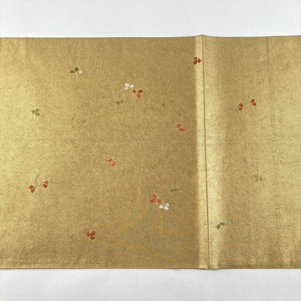 中古）袋帯 金 セミフォーマル フォーマル 六通 織り 柴垣 橘 萩 絹