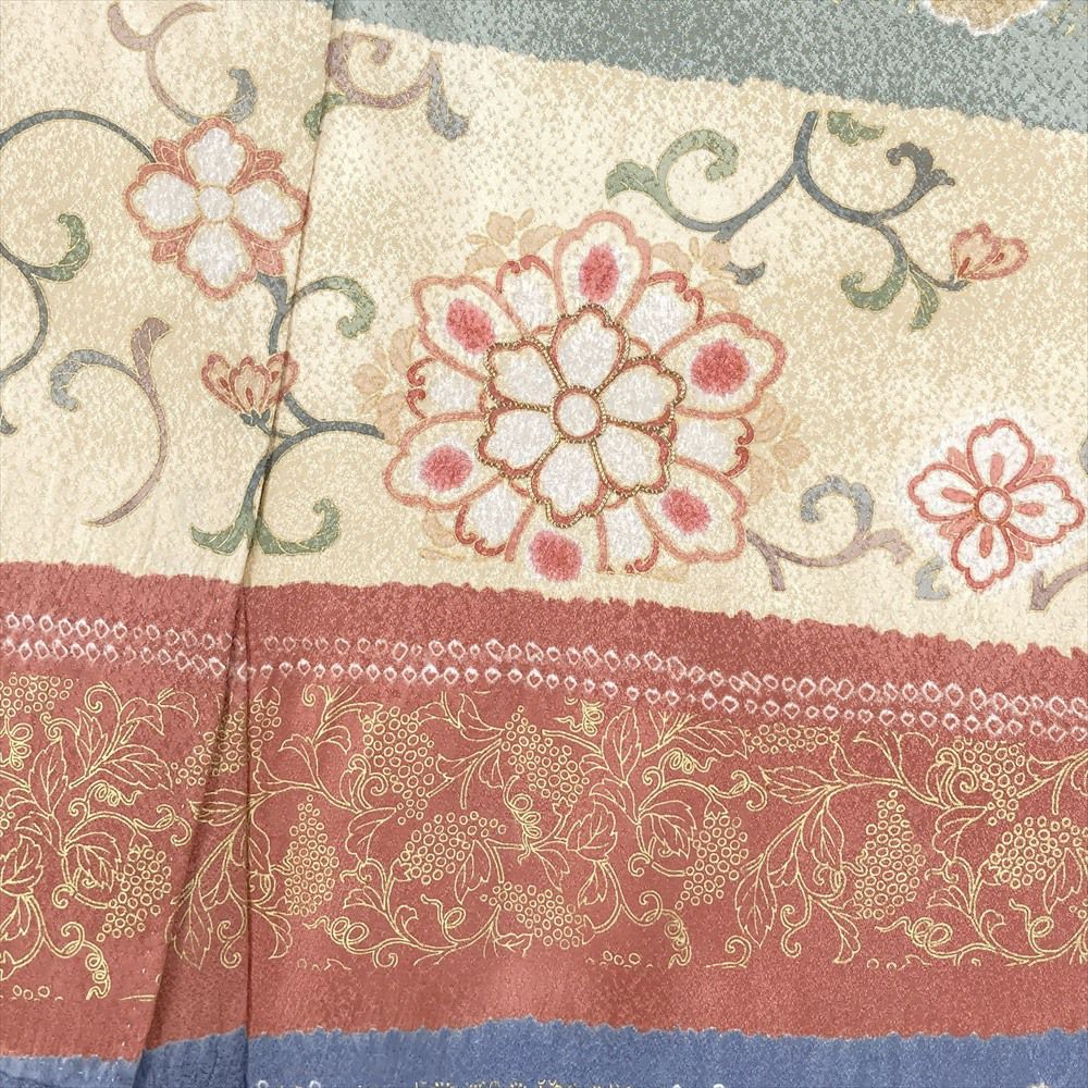 袷小紋　横段染め分け　熨斗目段　小紋柄　未使用 sb15967_1.jpg