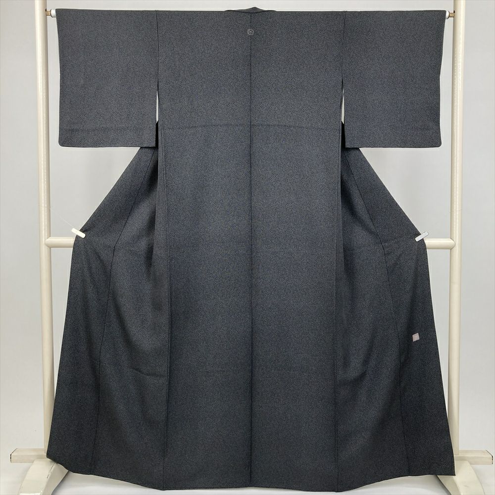 中古） 小紋 赤 カジュアル 紬地 たたき染め 袷 絹【身丈】154cm【裄丈