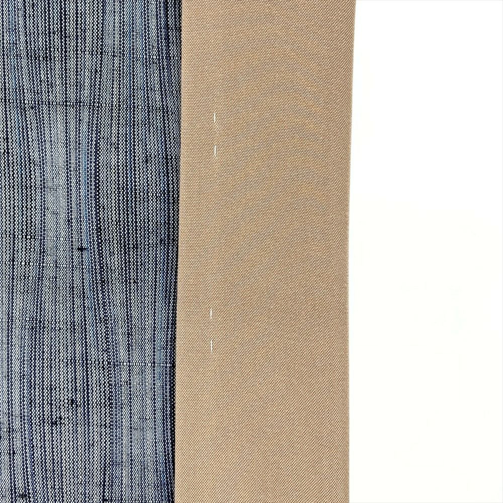 中古） 紬 ブルーグレー カジュアル 縞 立涌 袷 絹【身丈】146cm【裄丈